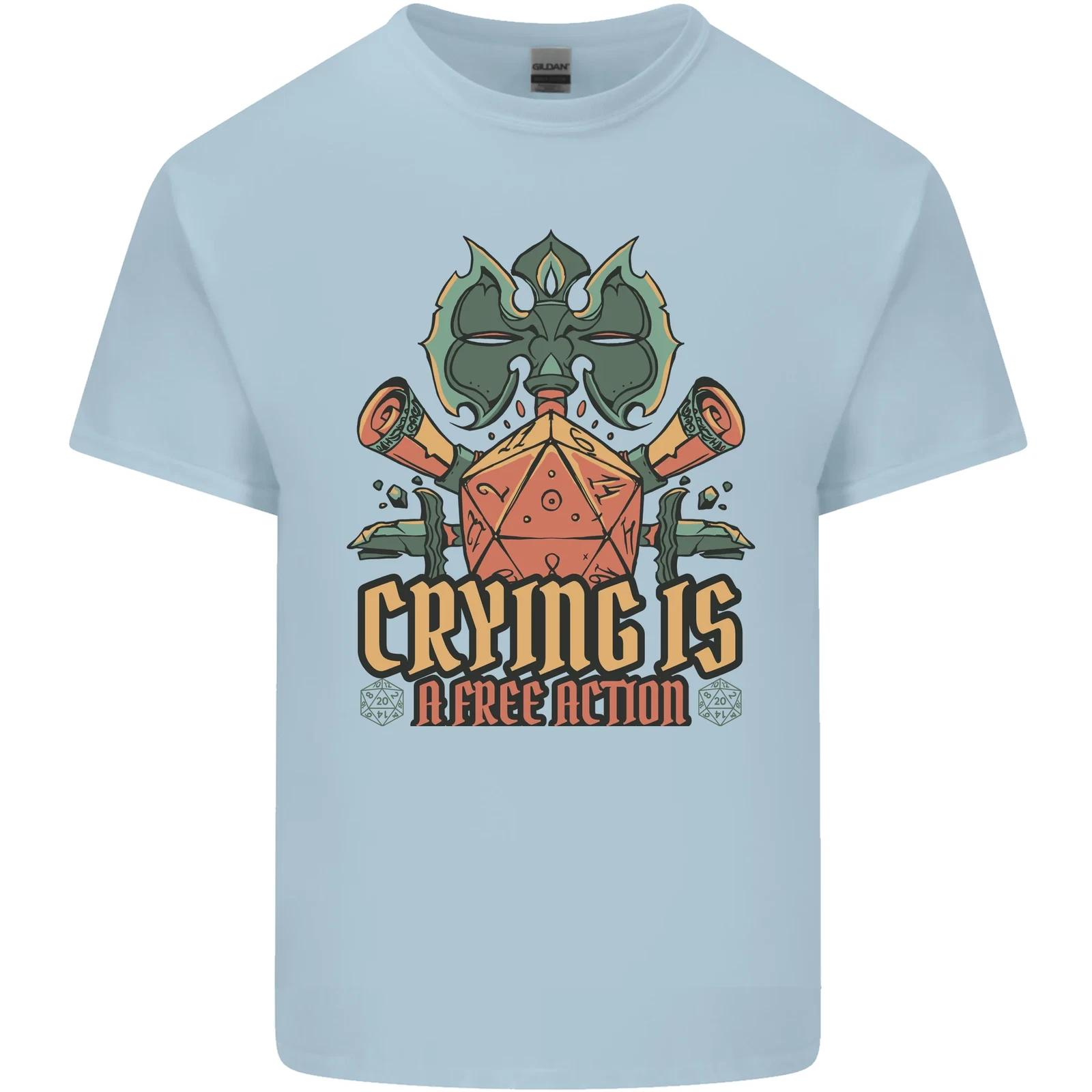 RPG Role Playing Games Crying Free Action Kids T-Shirt Childrens M