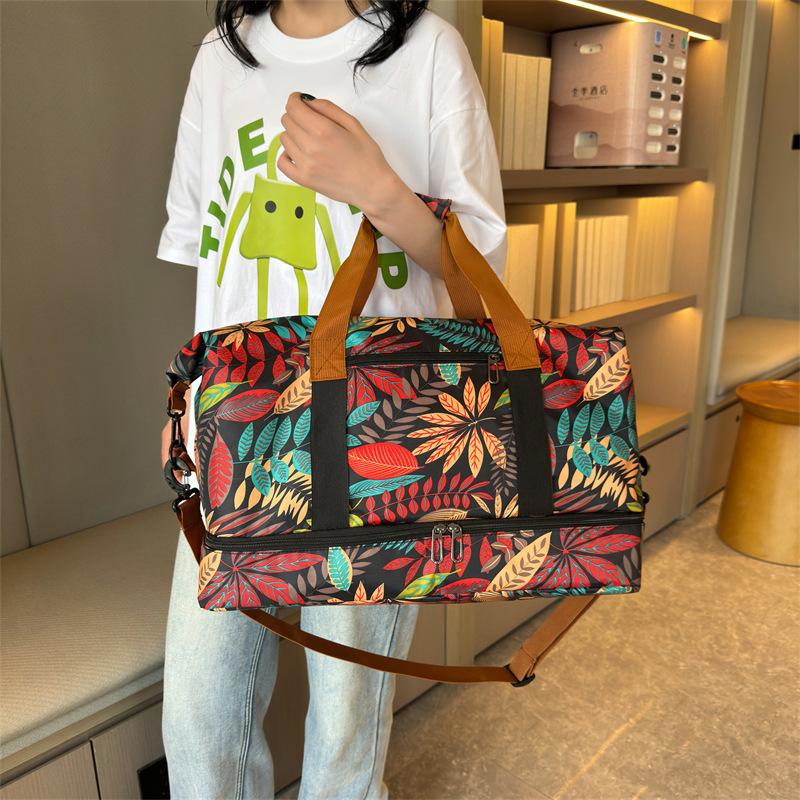 cross-border printed shoulder bag Waterproof and lightweight fitness storage bag Multifunctional business trip accommodation bag