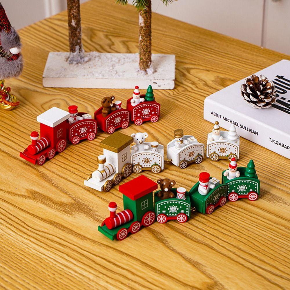 Multicolor Christmas Train Cartoon Animal Mini Christmas Tree Train  Ornament