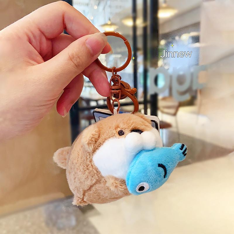 Engaging Colorful And Otter Plush Keychain Fun Toy For Keyring Gift Accessories