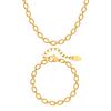 Stainless Steel Plated 18K Gold Interlocking Necklace, Bracelet Nc-2047