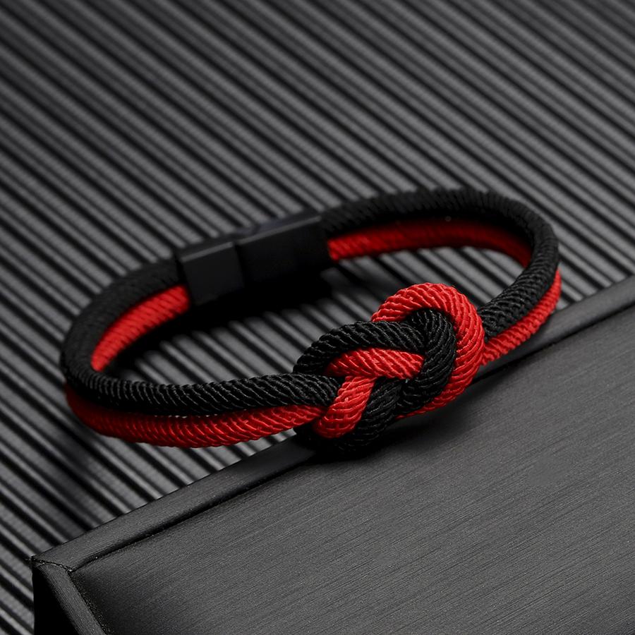 Neues Kontrastfarben-Matching Herrenarmband Premium Ausgewähltes 4mm Seil Handgeflochtene Knotenarmband Vielseitiger Männerschmuck Joias