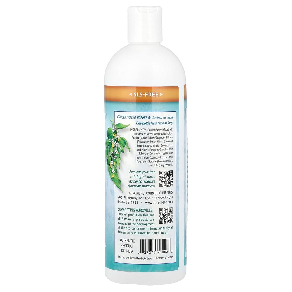 Auromere Ayurvedic Shampoo with Indian Neem Tree, Neem Plus 5, 473ml (16fl Oz)