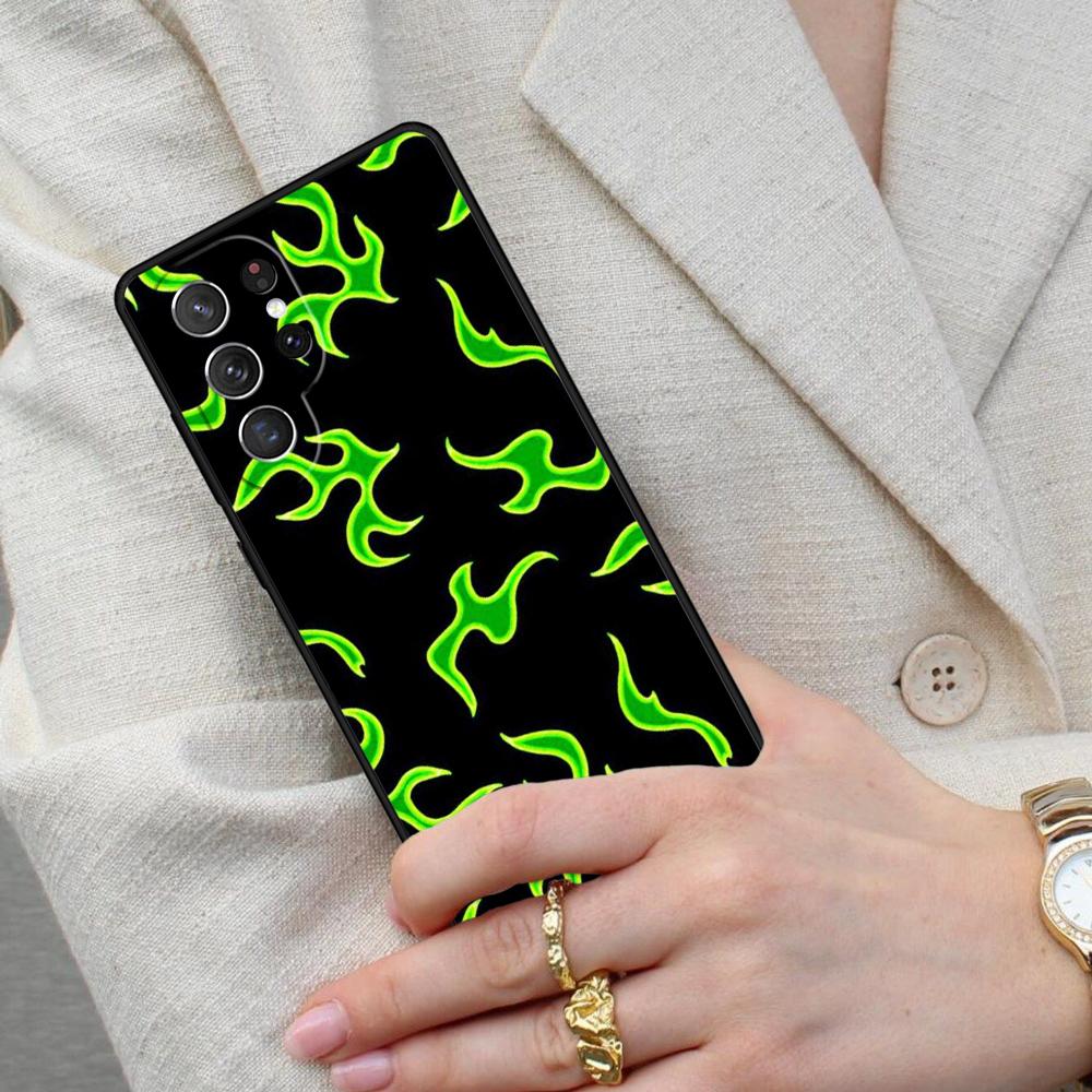 Fashion Design Flame Pattern Cell Phone Case for Samsung Galaxy S26 Ultra S25 S24 S23 S22 S21 S20 Note10 Cover