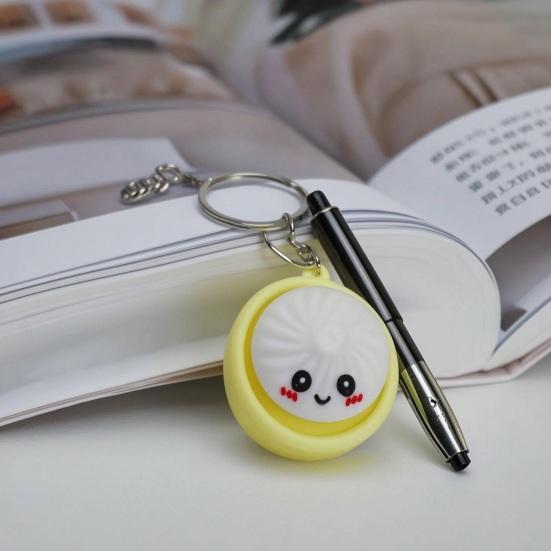 Keychain Steamed Bun Pendant Stress Relief Toy Portable Key Chain with Crisp Clicks