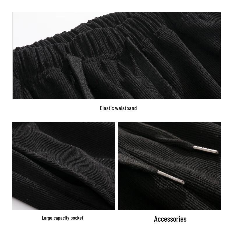 JEANSWEST Men's Loose Fit Corduroy Fleece-Lined Jogger Pants