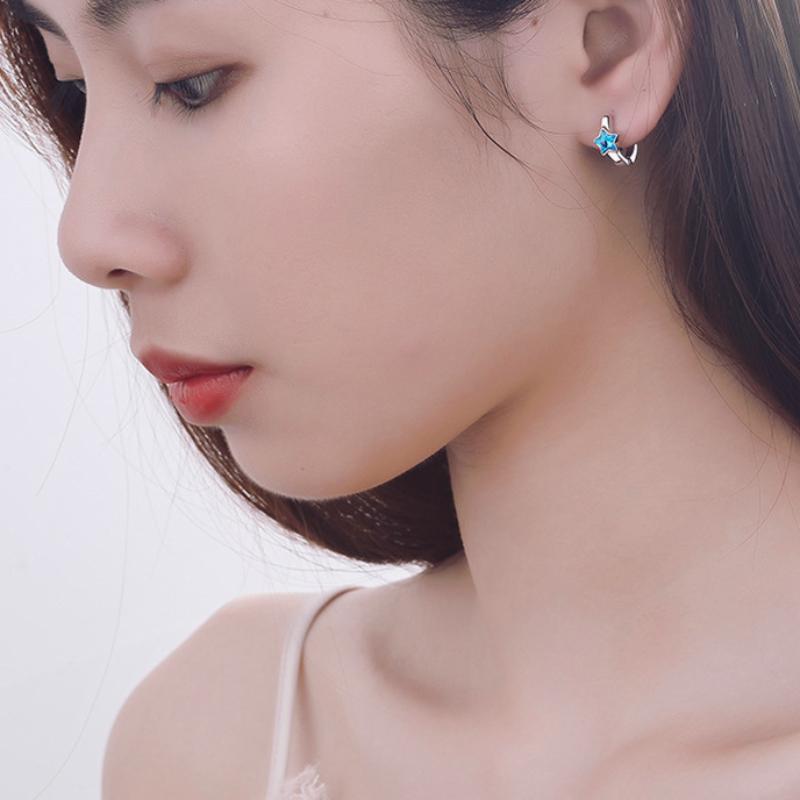 Five-pointed Star Ear Buckle Artificial Crystal Earrings Niche Jewelry