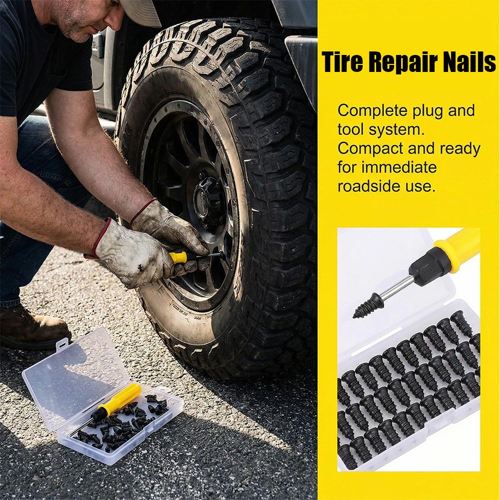Car Tyre Repair Rubber Nail Set Tire Screws Tubeless Repair Tools Kit for Motorcycle Truck