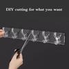 6 Row Multipurpose Hooks Nail-free Transparent Holder Strong Self Adhesive Wall Hook Kitchen Bathroom Traceless Hanger Stickers