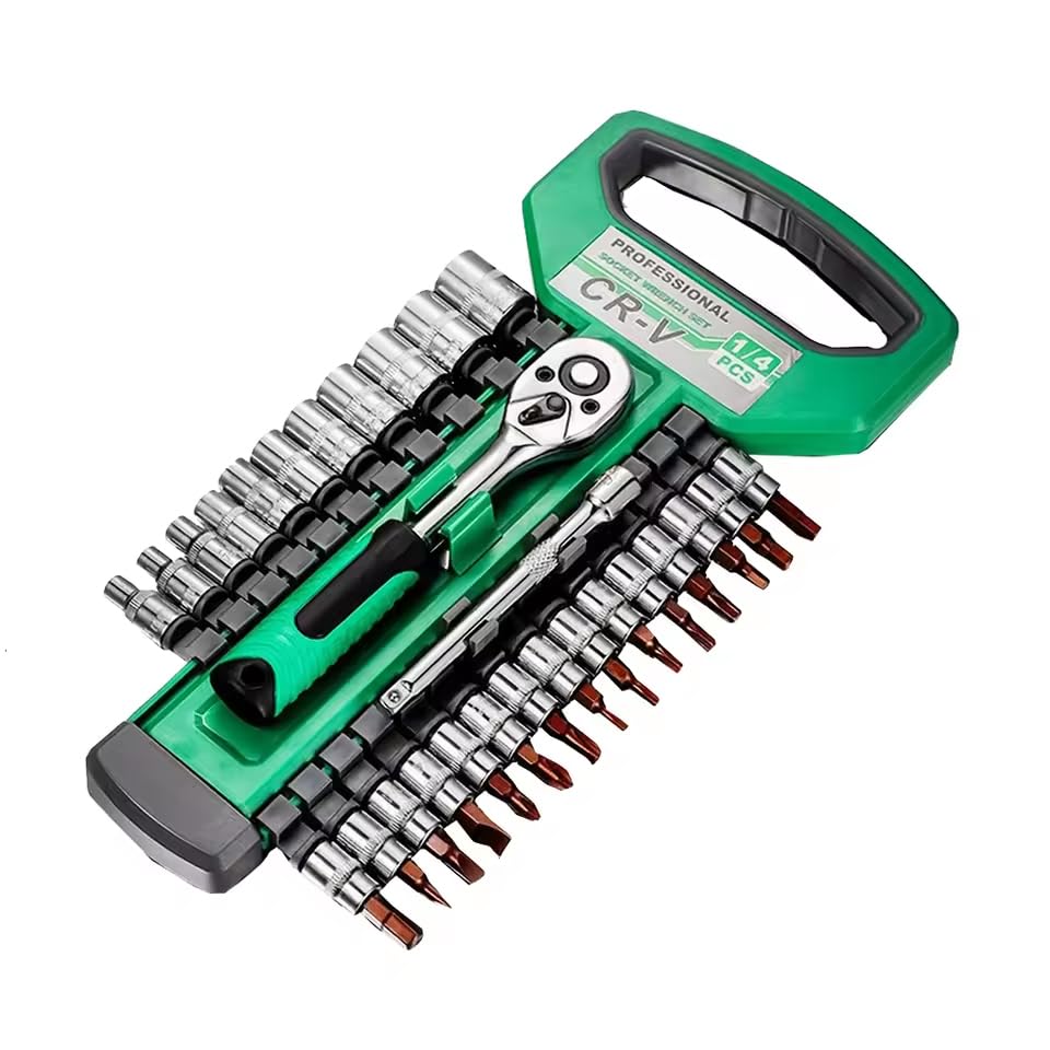 

zmart Ratchet Socket Wrench Mechanic Tool Kit with Quick Release Reversible Ratchet Handle and Socket Ratchet Socket Ratchet Tool Bit Driver Extension