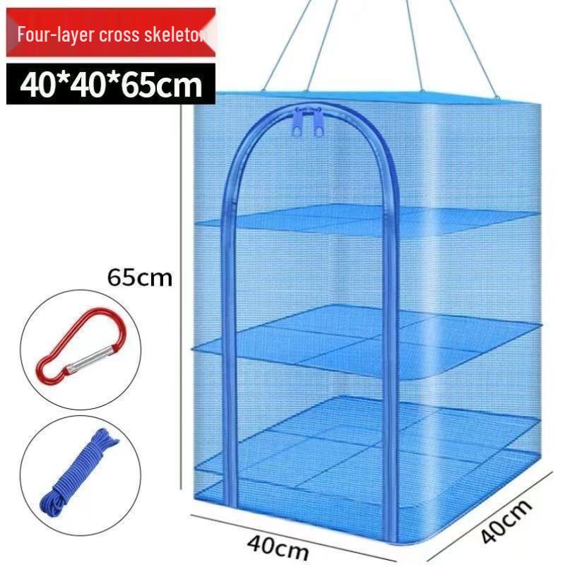 Großes faltbares Trockennetzgestell mit großmaschigem Netz für Fisch, Fleisch, Gemüse und Trockenwaren