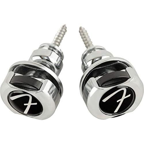 Fender Infinity Chrome Strap Locks Secure Guitar Strap Pins for Electric & Acoustic Guitars