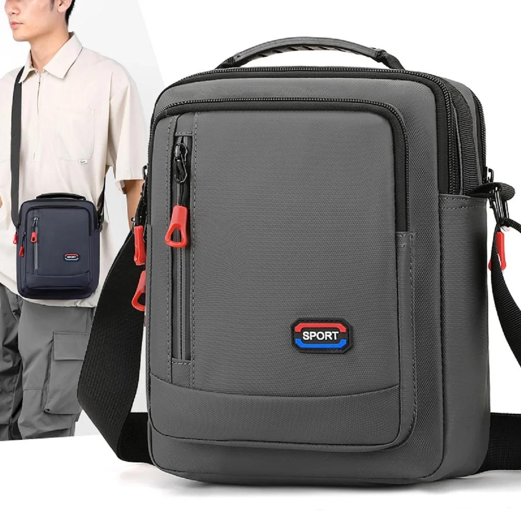 Men's fashion Oxford cloth shoulder bag multifunctional cell phone change document storage diagonal cross bag