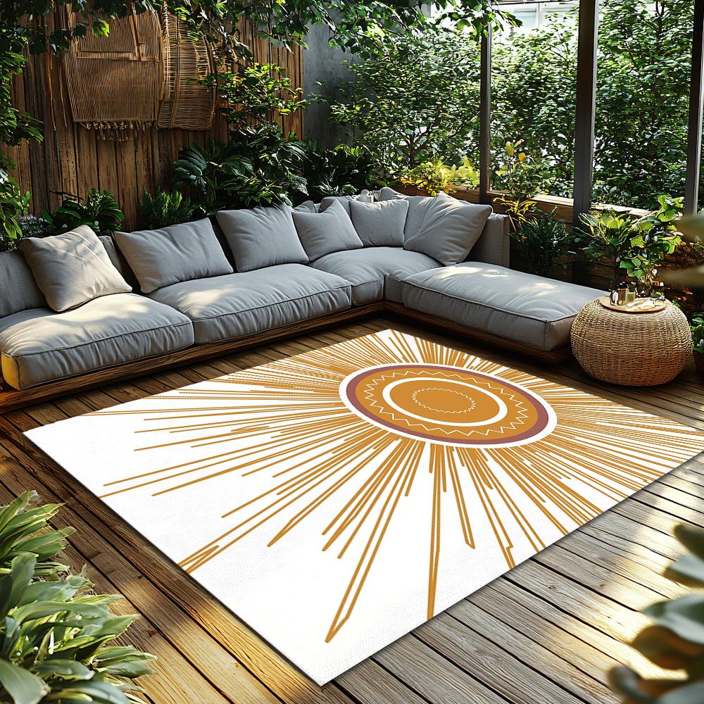 Geometrischer Teppich Moderner Abstrakter Teppich Wohnzimmer Bodenteppich Heimdekoration Rutschfester Innen-Außenbereich Teppiche