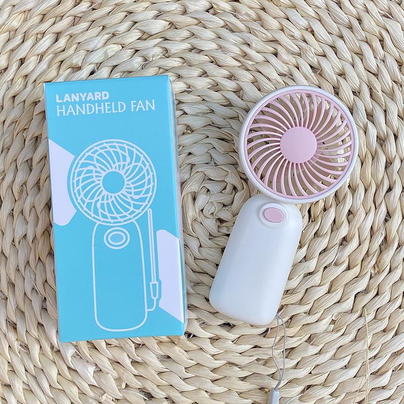 Portable Mini Handheld Fan with Lanyard for Dorms and Outdoors