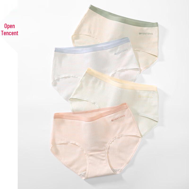 

Fenteng Women s Mid-Waist Antibacterial Cotton Briefs 4-Pack XL