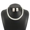 Rhinestones And Pearls Jewelry Set Versatile For Weddings Event Lightweight Design Celebration Necklace Ear Studs