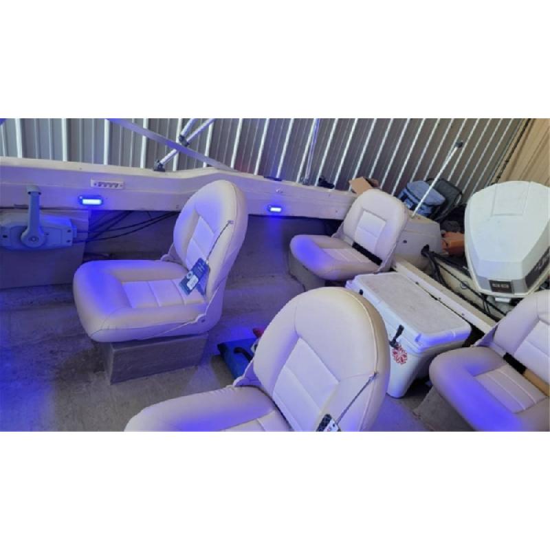 2pcs Blue LED Waterproof Transom Lights Marine Underwater Lamps Stainless Steel