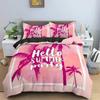 Tropical Coconut Palm Tree Duvet Cover King Queen Size Hawaii Sunset Bedding Set 3pcs Polyester Quilt Cover