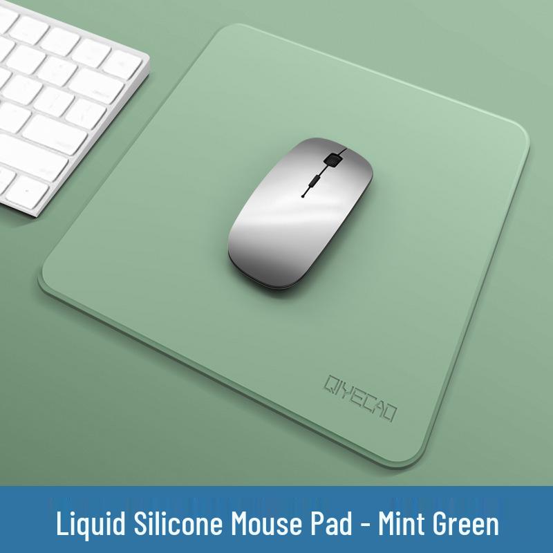 Small Odorless Liquid Feel Leather Mouse Pad with Wrist Rest for Office Desk