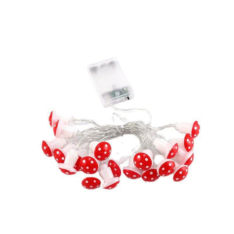 New LED Red Mushroom String Lights - Colorful Christmas and Room Decoration Lights