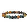 8mm Unisex Elastic Bracelet with Tiger Eye & Volcanic Stone