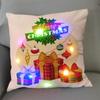 1Pc Christmas Led Pillow Case Size 45X45Cm40X40Cm Santa Claus Printed Christmas Pillow Covers For Christmas Decorations