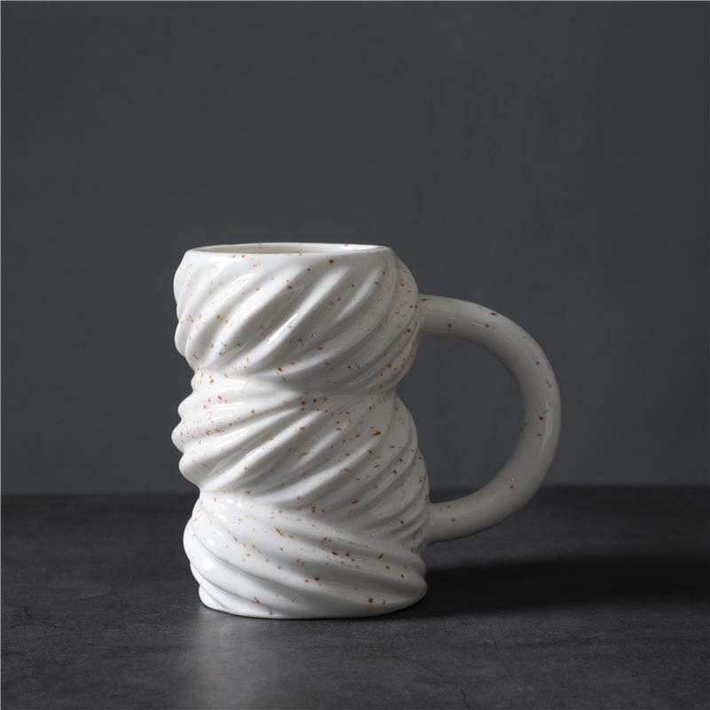 High Value Floating Point Creative Personality Trend Fashion Ceramic Cup Large Capacity Niche Design Water Cup
