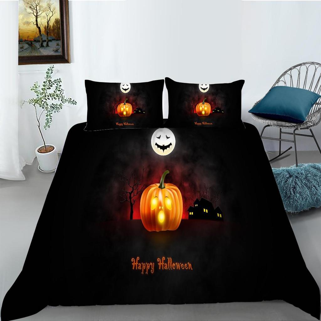 Halloween Theme Duvet Cover Luxury Bedding Cover Suit Snow Quilt Cover Boys Girls Single Size Bedding Cover