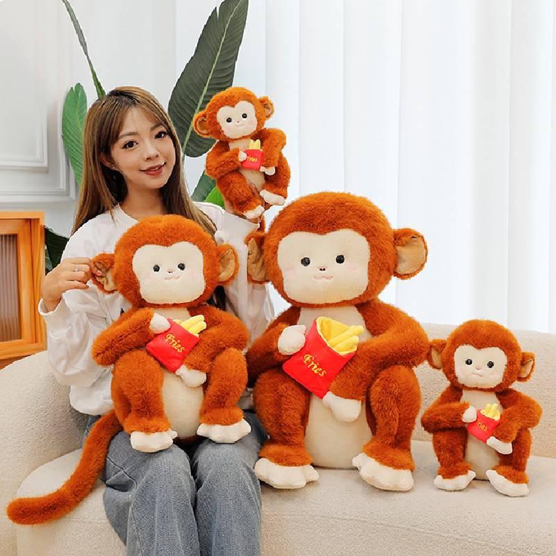 Plush Toys Monkey French Fries Golden Monkey Cartoon Animals Fill Doll Gift Toy