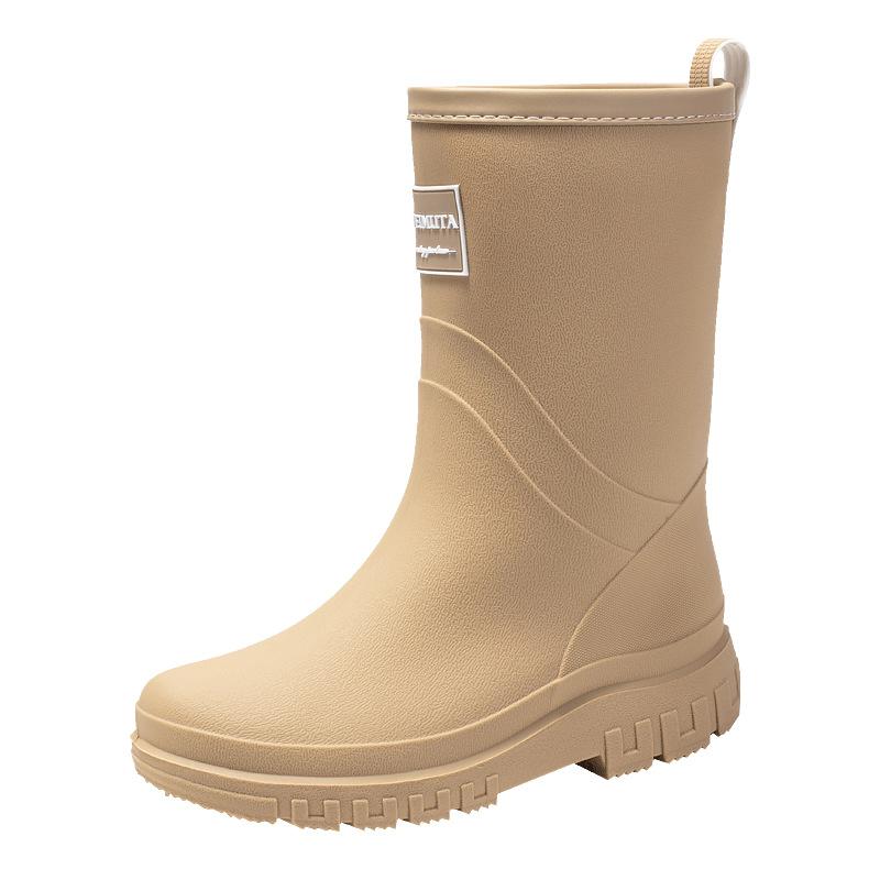 New Waterproof Medium and High Tube Women's Fashion Rain Boots Women's Outer Wear Thickened Non-slip Water Shoes Women