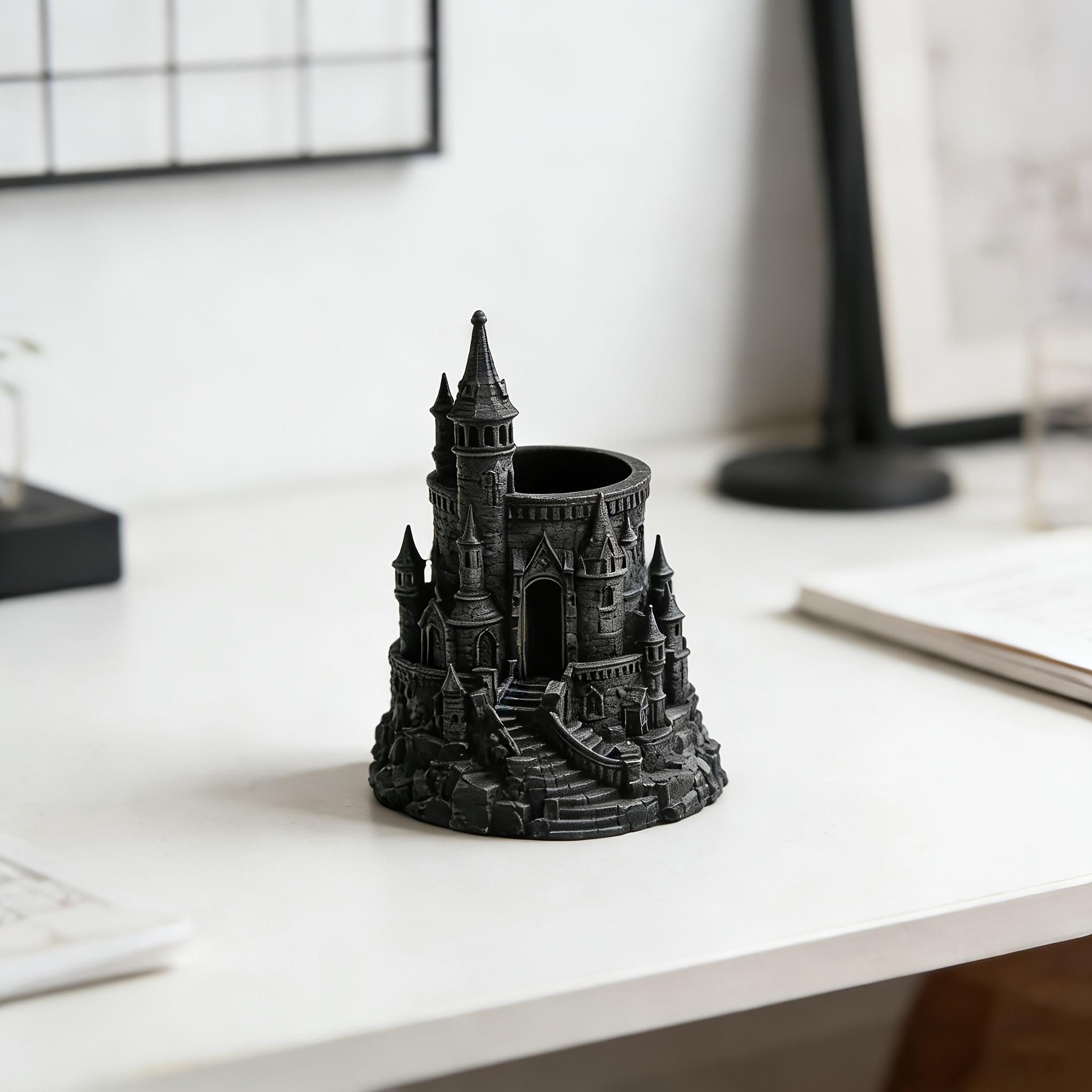 

1PC Gothic Castle Pen Holder and Desktop Storage Box, Suitable for Gamers and Fantasy Enthusiasts