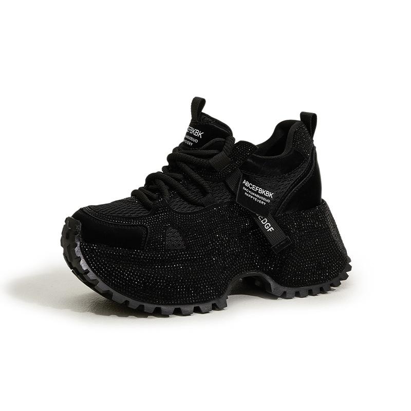 Platform Dad Shoes Women's 2025 Autumn and Winter New Full Diamond Fashion Casual Shoes Non-slip Versatile Single Shoes Inner Height Increase Women'