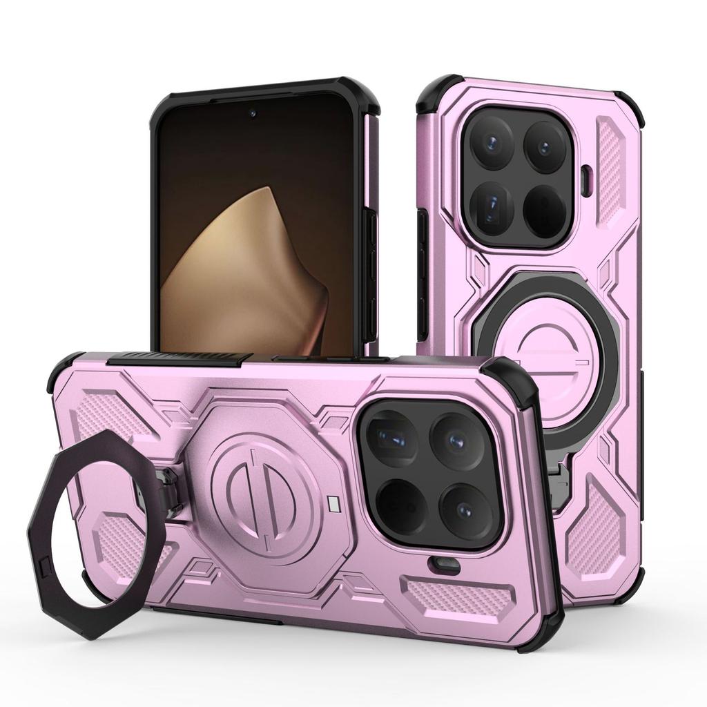Xiaomi 15T Pro Magnetic Ring Case 360° Rotatable [Military-Grade Drop Protection] + Metal Plate for MagSafe Phone Case