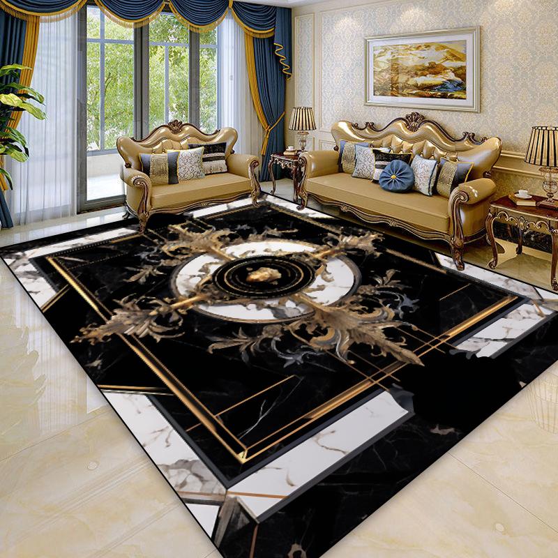 

Living Room Luxury Decoration Carpet Large Area European Style Sofa Area Rugs Home Bedroom Cloakroom Non-slip Floor Mat Washable 60*90cm