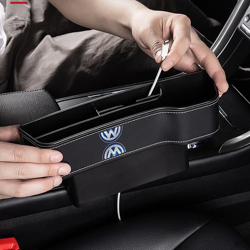BSB1 VW GTI GOLF Car Crevice Storage Box Seat Gap Slit Seat Gap Slit Seat Organizer For Volkswagen CC R-Line T5 Golf T-ROC R Polo GTD xg2