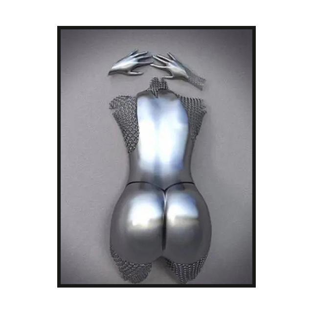 Metal Body Portrait Decoration Mural Romanticism Poster Canvas Painting and Living Room Wall Art Prints for Modern Home Decor No Frame