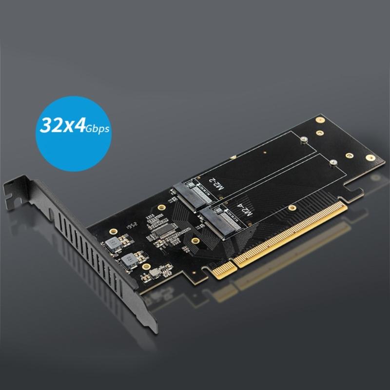 4 M.2 NVMe SSDs Expansion Adapter For PCIe 5.0 X16 Support Up To 4 Drive Large Storage Capacity And RAIDs Management