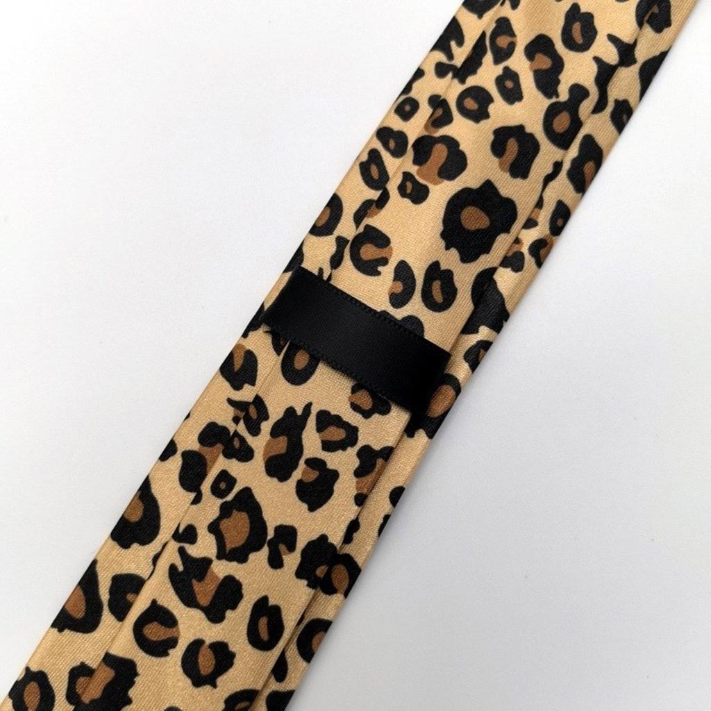Men's Leopard Print Necktie for Formal and Casual Occasion Stylish Long Tie for Weddings Parties and Business Meetings