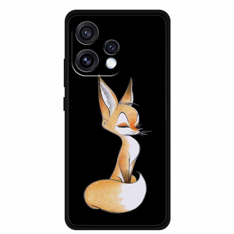For Oppo Reno15 5G Case Flower Black Silicone Soft Protective Back Covers For Oppo Reno 15C 2025 Phone Case Coque Cartoon Shells