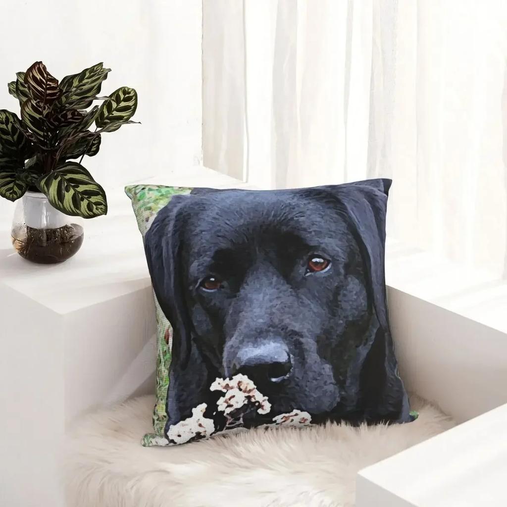 Take Time - Black Labrador Throw Pillow Luxury Sofa Pillows Cushions Rectangular Cushion Cover
