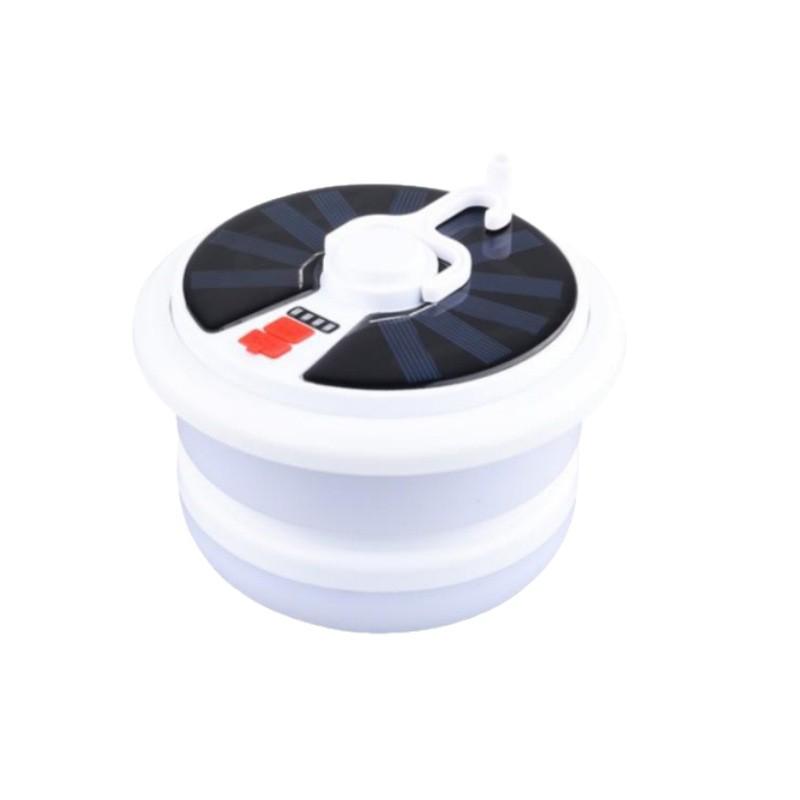 Portable Rechargeable Solar LED Camping Lantern with Warm and Colorful Lights for Outdoor Use