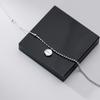 Fashion Simple 925 Sterling Silver Snake Chain Round Lucky Letter Charm Anklet Foot Jewelry for Women Girls