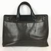 TAKEO KIKUCHI All Leather Briefcase Business Bag Dark Brown with Divider(USED)