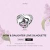 BAMOER 925 Sterling Silve Charm Heat Mom Daughter Love Silhouette Zircon Fit Charms DIY Bracelets Bangles Women Jewelry
