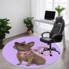 1pc Pug, Sunglasses Office Round Rug, Non-slip, Soft and Durable Office Rug for Interior Decoration, Perfect for Office, Beautiful Decoration yy260323