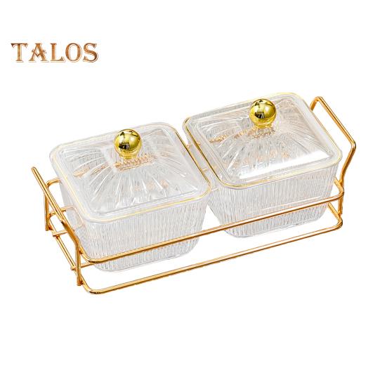 

Поднос для орехов и конфет с крышками, фруктовая тарелка, пластиковое отделение, демонстрационная тарелка для закусок, раздельные сервировочные миски для кофе и чая 2Grids прозрачный