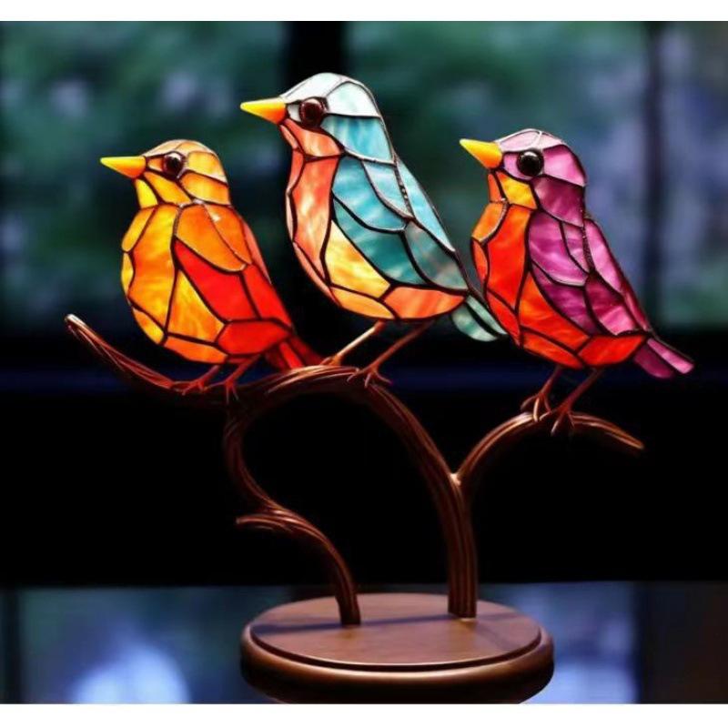 Metal Bird Ornaments Home Decoration Ornaments Hundred Flower Bird Acrylic Home Decoration Living Room and Bedroom Decoration