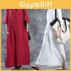 Women Simple Fashion Loose Baggy Long Maxi Dress Half Sleeve Split Plus Size For Effortless Elegance