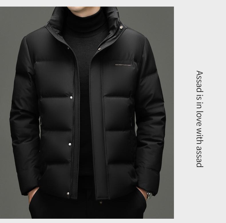 Men's 90% Goose Down Hooded Winter Jacket – Casual, Warm, Fashionable, Short Coat